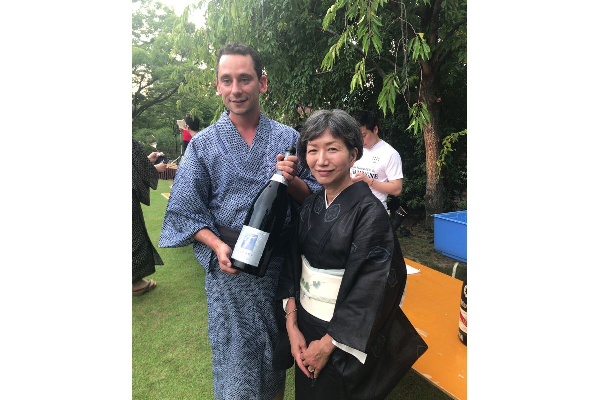 Ms Goda with Benoit Fleury at a champagne festival