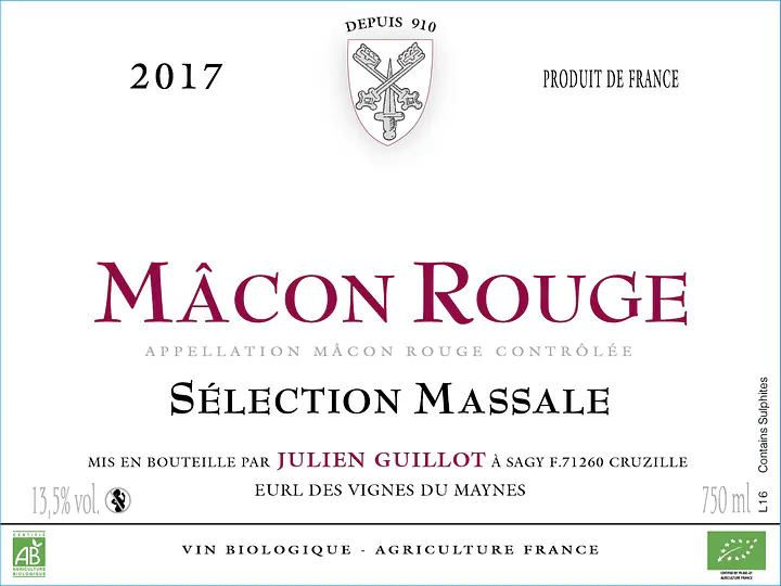 Mâcon Rouge ** Sélection massale - Master