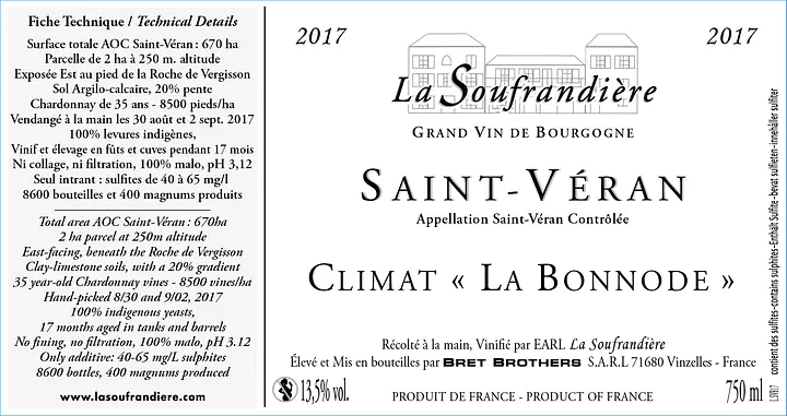 Saint-Véran Climat "La Bonnode" Soufrandière - Master