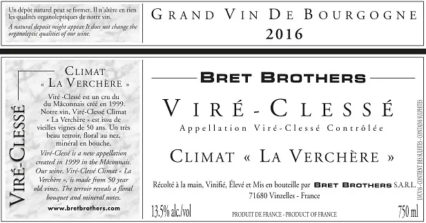 Viré-Clessé Climat "La Verchère" BRET BROTHERS - Master