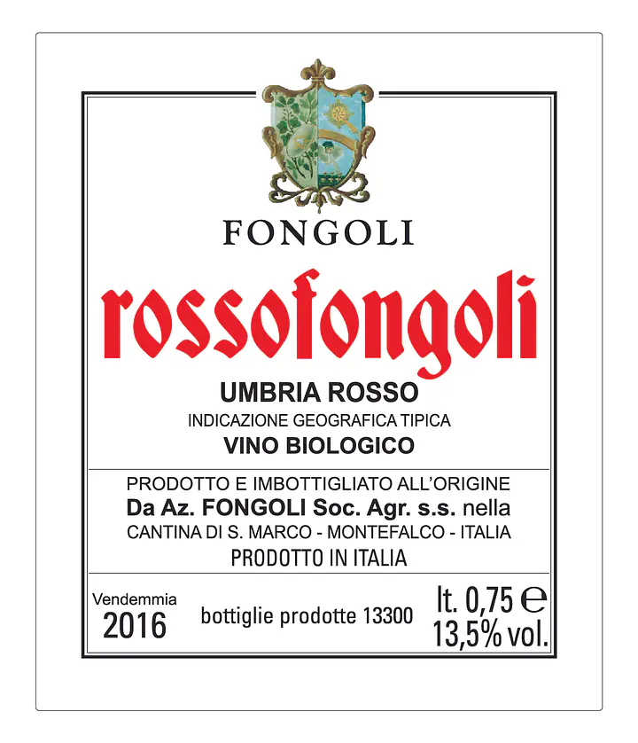 "RossoFongoli" Rosso IGT Umbria bio - Master