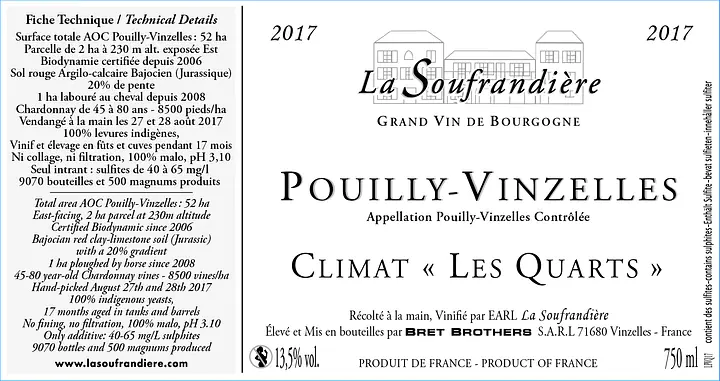 Pouilly-Vinzelles Climat "Les Quarts" La Soufrandière - Master
