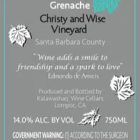 2021 Grenache - Christy and Wise Vineyard - Master