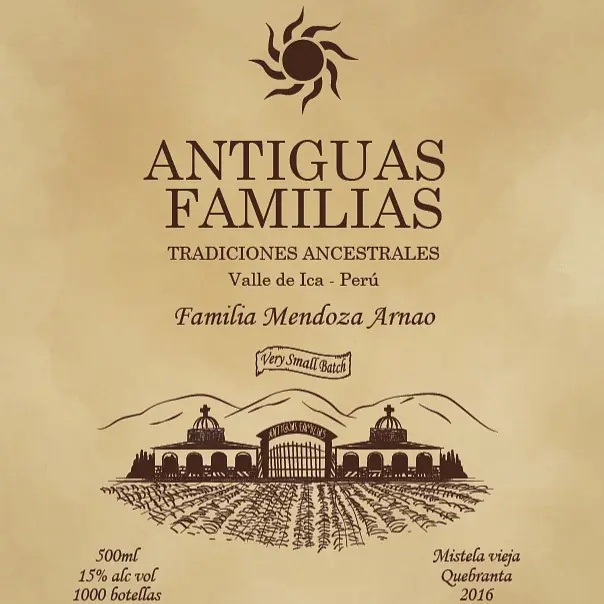 Antiguas Familias - Familia Mendoza Arnao - Mistela Vieja de Quebranta - Master