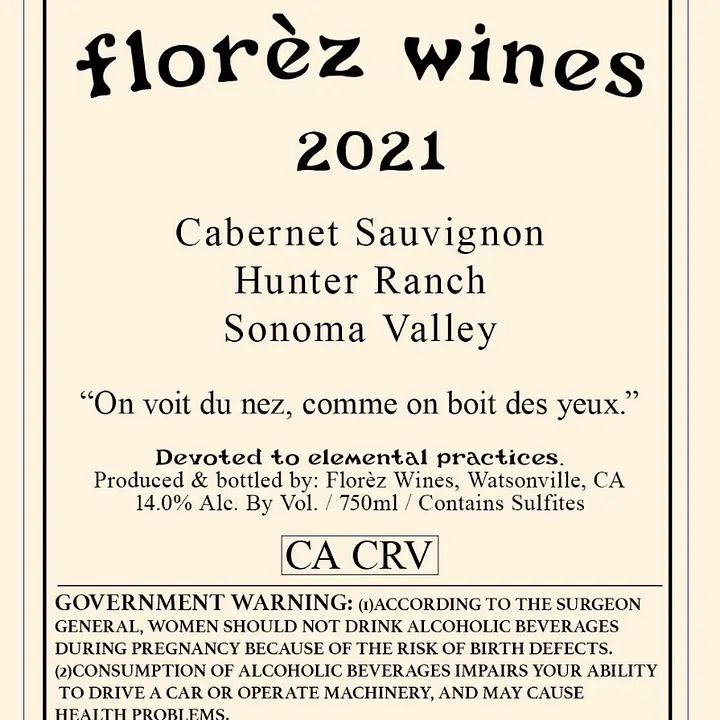 Florèz premium Sonoma Cabernet - Master