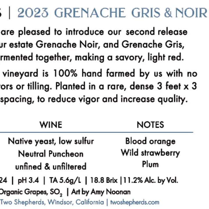 Grenache Gris and Noir co-ferm - Master