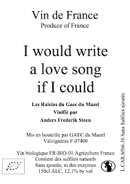 I would write a love song if I could